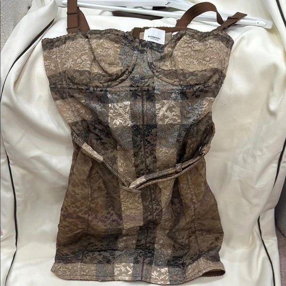 Burberry Brown and Black Lace Bustier dress - Picture 3 of 16